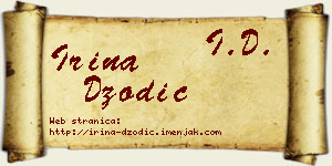 Irina Džodić vizit kartica
